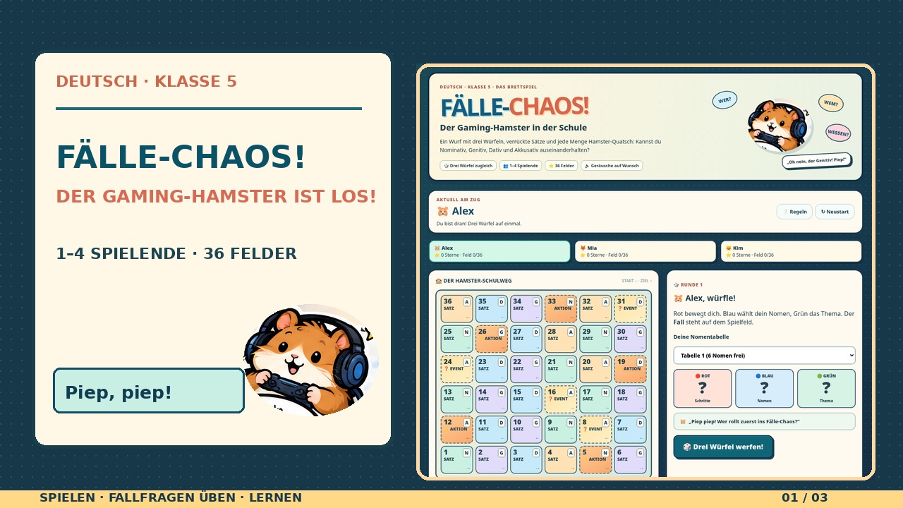 Gaming-Hamster und Fälle-Chaos-Brettspiel